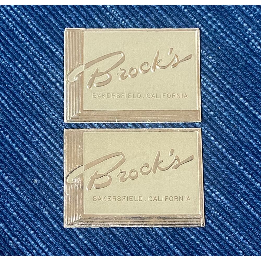 2 Vintage Brock's Bakersfield California Department Store Defunct Label Sticker